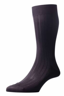 Pantherella Herren Asberley Einfach Die Seide Socken - Schwarz