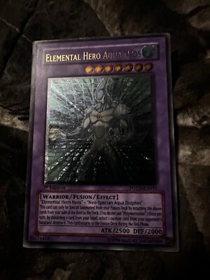 YuGiOh Elemental Hero Aqua Neos POTD-EN031 1st Edition Ultimate See Pictures