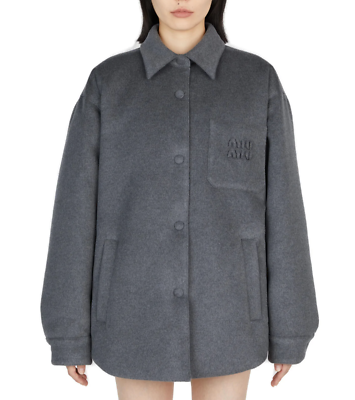 Miu Miu oversized shirt style down jacket in Gray | eBay