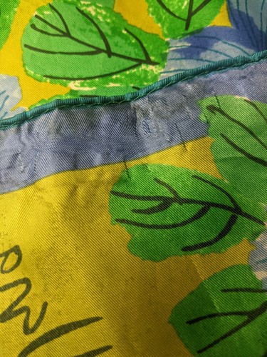 Vintage Vera Neumann 1960s Color Polyester Scarf Japan Rolled Edge 22" Square - Picture 6 of 7