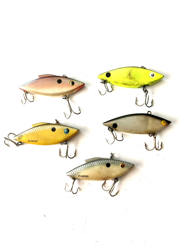 Lot of 5 Vintage Bill Lewis Rat-L-Trap floater type fishing lures