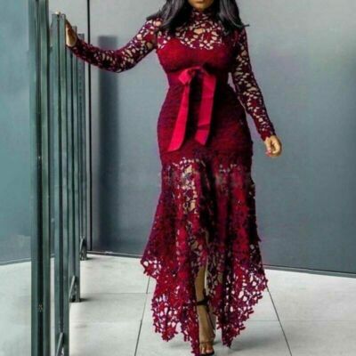 Maxi Dresses Party Lace Ladies Bodycon Prom Evening Plus Size Womens Dress  | eBay