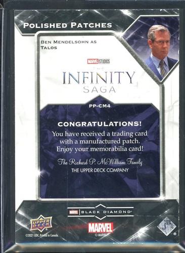 2021 Black Diamond Marvel Polished Patches Puzzles Relics #PPCM4 Talos - Picture 2 of 2