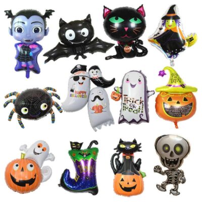 Halloween Balloons Aluminum Foil Boot Witch Cat Balloons Party Supplies Deco