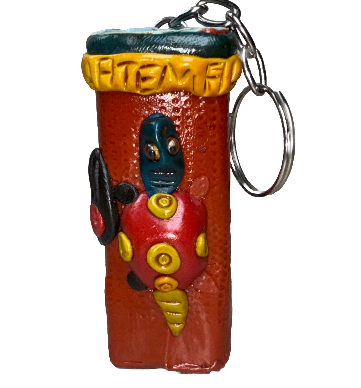 Case Sleeve Guatemala Handmade Vintage Souvenir Keychain Turtle