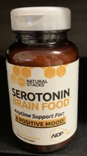 Natural Stacks Serotonin Brain Food, 75 Capsules, EXP 8/2026, NEW SEALED!