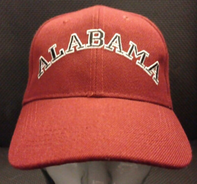 Vtg Unisex Adj Strapback XF Red University Of Alabama Spellout Hat Cap
