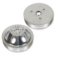 Small Block Chevy 2 Groove V-belt Short Water Pump Pulley Set Aluminum Swp Sbc Small Block Chevy 2 Groove V-belt Short Water Pump Pulley Set Aluminum Swp Sbc