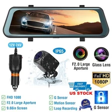 10" Dual Lens Car 1080P DVR Dash Cam Video Camera Recorder Parking Recording New