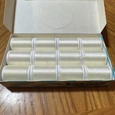 12 Spools Gudebrod Rod Building Fly Tying Thread 50 Yd Spool Size EE White 002