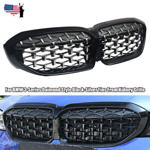 New G20 G28 Diamond Grille for BMW 3 Series Front Mesh Kidney Grills Front Bumper Replacement Grille 2019 2020 Black 