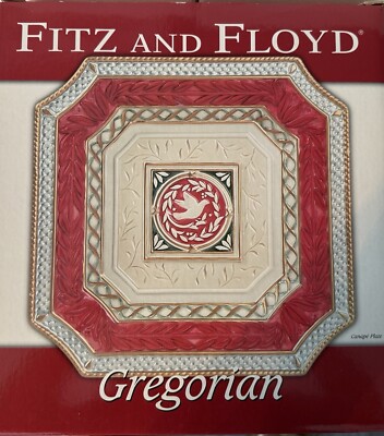 Vintage Fitz & Floyd Gregorian Collection Canapé Holiday Plate New In Box