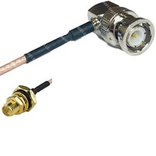 RG316 BNC MALE ANGLE to RP-SMA Female O-Ring RF Cable Rapid-SHIP LOT