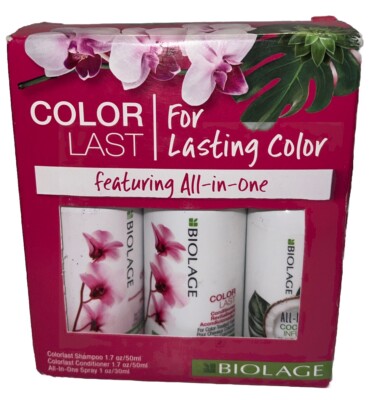BIOLAGE COLOR LAST Shampoo Conditioner/All-in-One Spray Travel Size Set See Pic