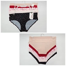 JESSICA SIMPSON 5 Pack Women's S M L XL Hipster Panties Beige Red Cream Black