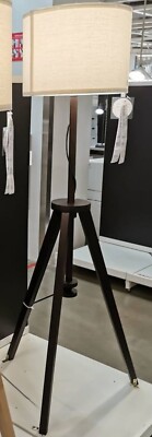 Ikea LAUTERS Floor Lamp Modern Solid Wood, Brown Ash/White