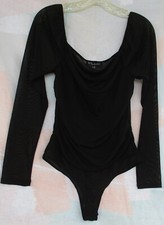 Stella Luce Bodysuit Women's Size Medium Black Long Sleeve