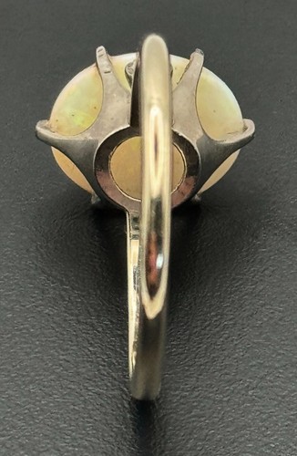 Vintage 14k Champagne Gold Ring w Opal Cabochon Sz.8.25 (NeW) - Picture 8 of 9