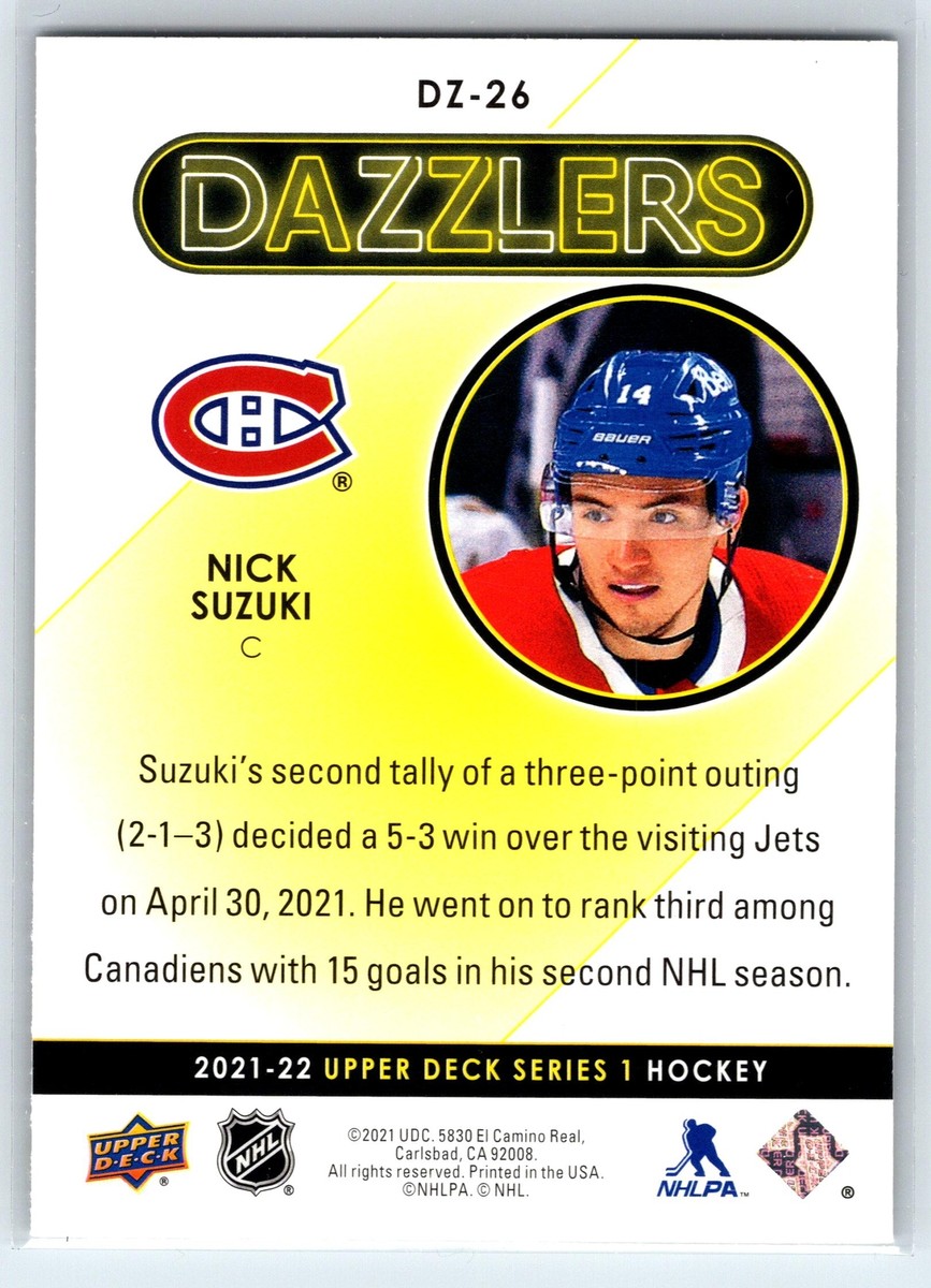 Nick Suzuki 2021-22 Upper Deck Dazzlers Orange Montreal Canadiens