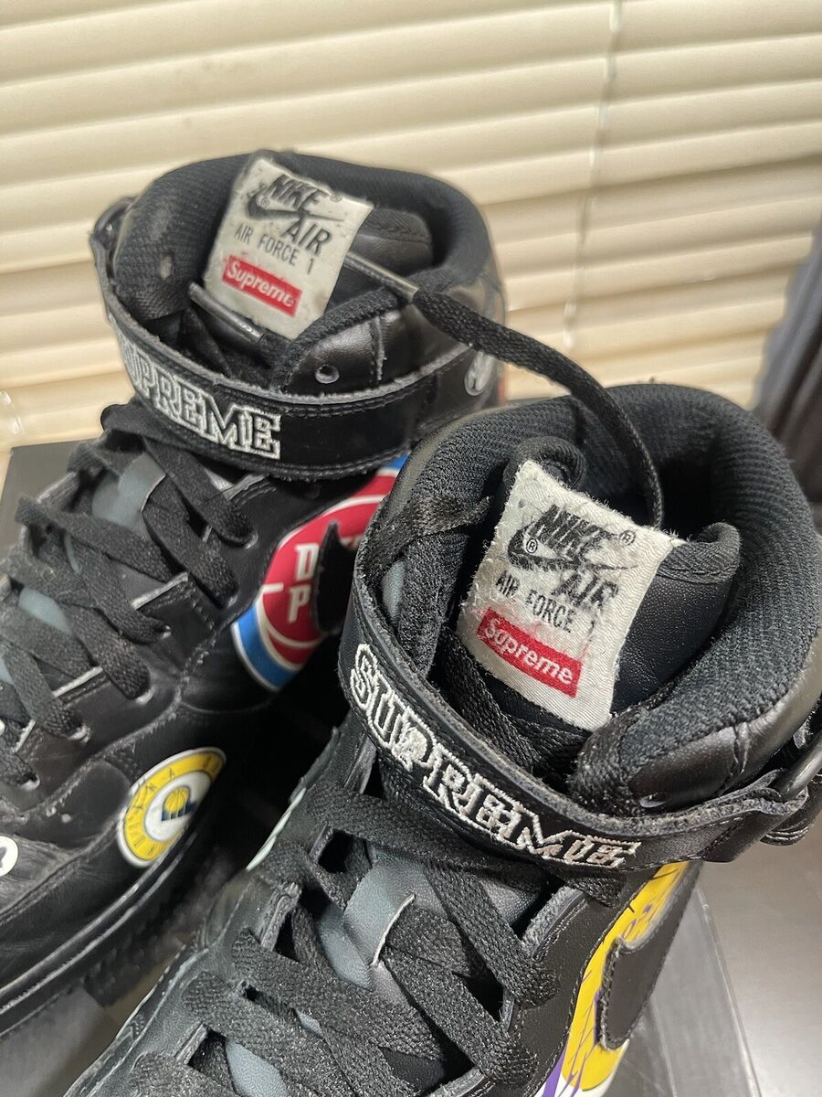 Nike Supreme x NBA x Air Force 1 07 Mid Black Size 11.5 Worn Nike Supreme x NBA x Air Force 1 07 Mid Black Size 11.5 Worn