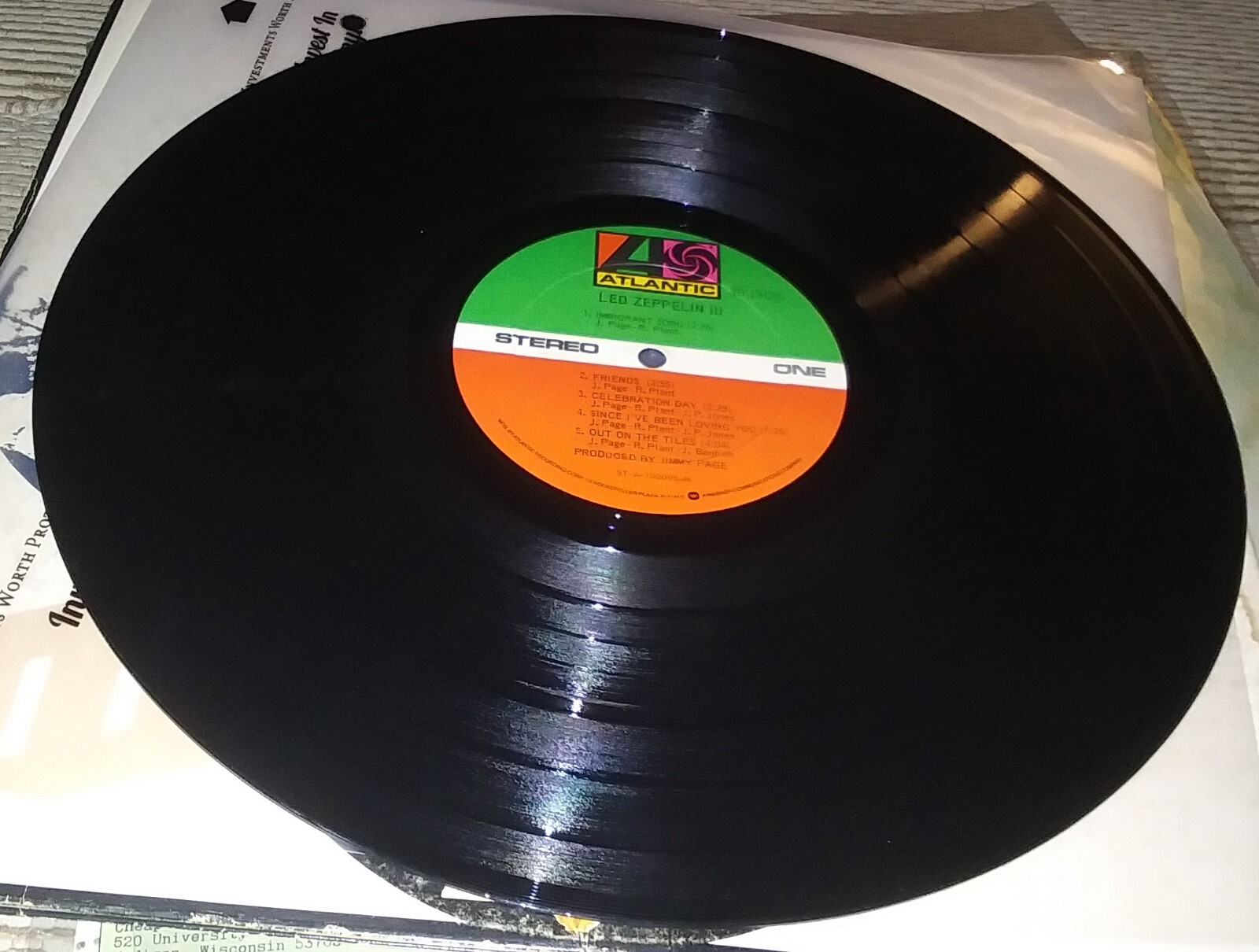 LED ZEPPELIN III / LED ZEPPELIN 1977 ATLANTIC LP SD 19128 RE Immigrant Song