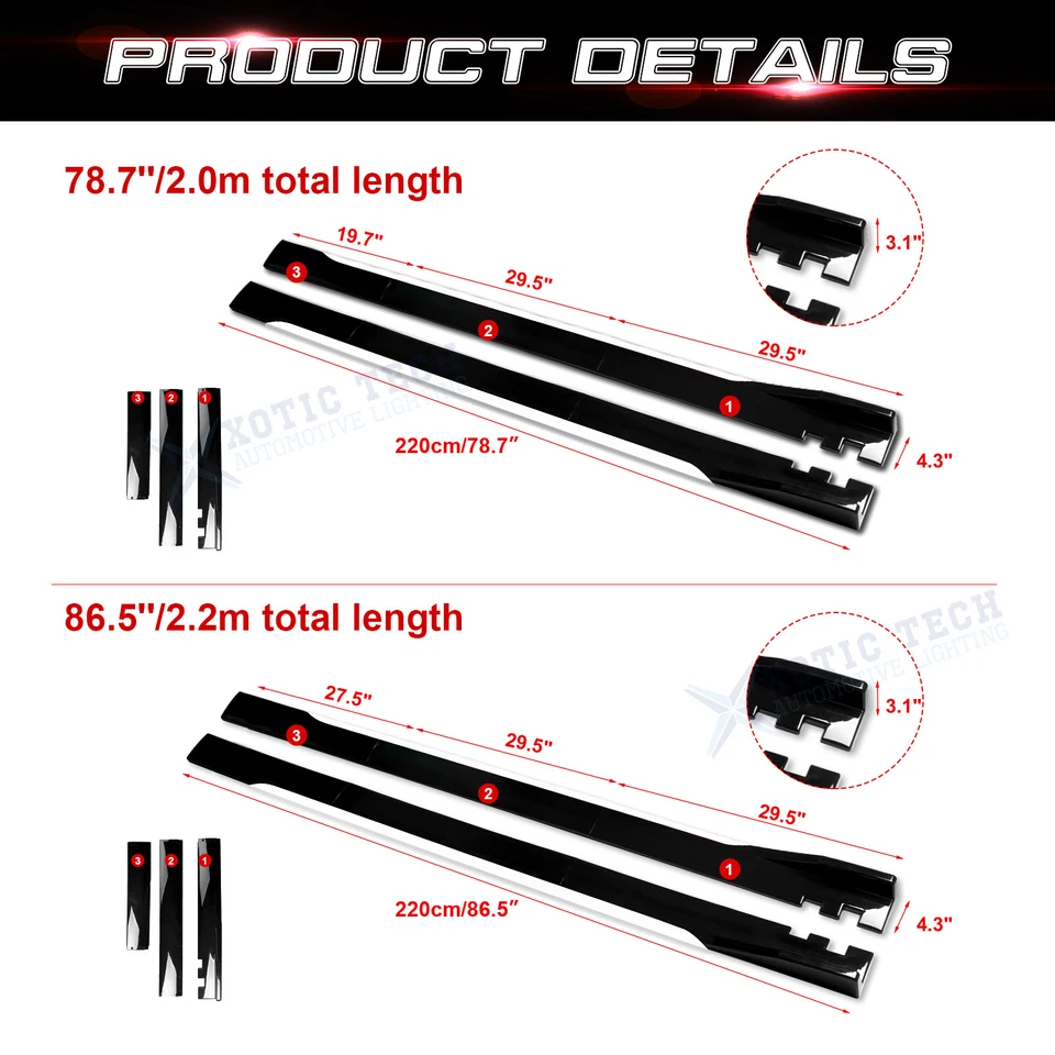 Difusores de extensión divisor de faldón lateral para Acura TSX Honda Accord Foto 3 de 4