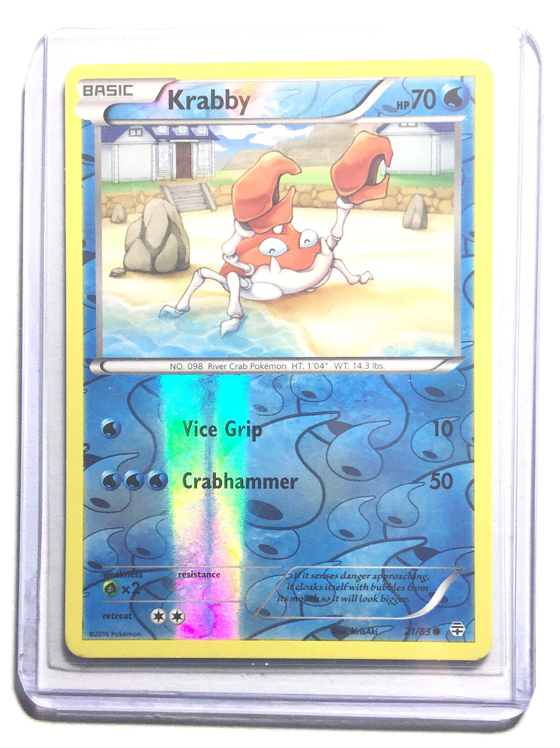 KRABBY - 21/83 - XY GENERATIONS - Reverse Holo - Pokemon Card - NM
