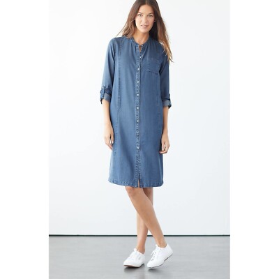 white christmas dresses Chouyatou Women Summer Belted Button Down Denim Shirt Dress Business C –  CHOUYATOU
