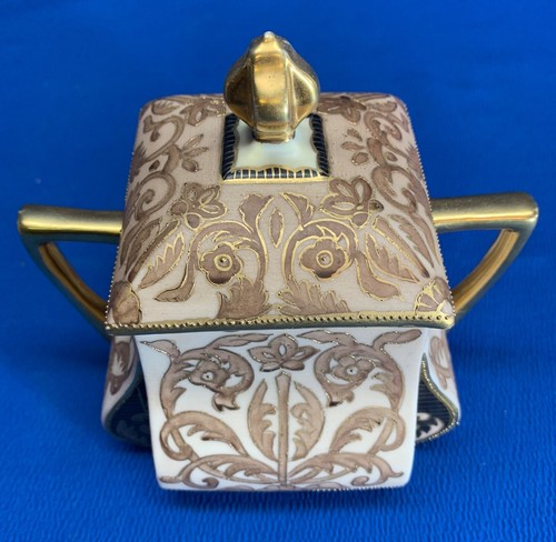 WONDERFUL HAND-PAINTED NIPPON SQUARE W/ CUT CORNERS SUGAR AND CREAMER - Picture 7 of 8