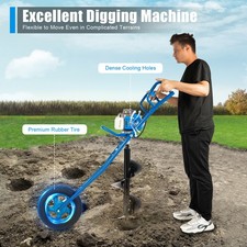 63CC Post Hole Digger 2-Stroke Gas Powered Earth Auger Borer Ground Drill