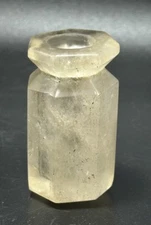 Ancient Roman Perfume Bottle Rock Crystal Diamon Cut