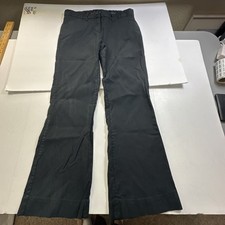 Express Editor Pants Stretch Womens Flared Flat Front Black Size-L #0295