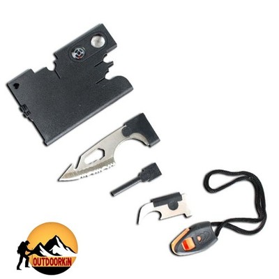 10-in-1 Survival Pocket Multifunction Credit Card Hiking Camping Tools + Pouch