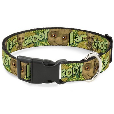 GUARDIANS OF THE GALAXY EVERGREEN Plastic Clip Collar Baby Groot Pose/Face I AM