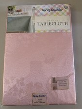 NEW Damask SPRING SPLENDOR Tablecloth PINK Floral 70 Round Easter