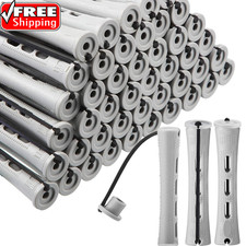 60 Pcs Short Perm Rods Natural Hair Perm Rods with Elastic Rubber Band Non Slip