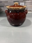 Vintage Hull Pottery Brown Drip Bean Pot With Lid Oven Proof USA 2Qt