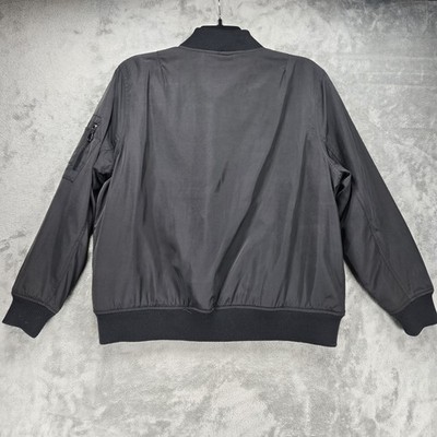 Lurking Class Bomber Jacket Men XL Black Full Zip Skull Goth