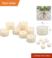 Bulk 96 Pack Unscented Smokeless Long Burning Clear Cup Tea Light Candles wit...