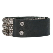Chrome Hearts Size: 32inch TRIPLE ROW PYRAMID STUDS BELT Pyramid Triple