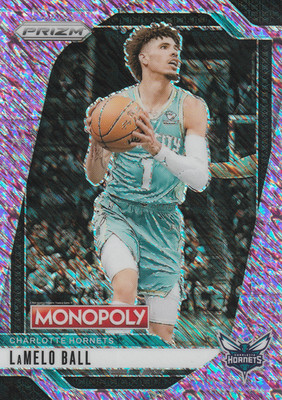 🏀1/5🏀Pink Millionaire Shimmer🏀2024-25 Panini Prizm Monopoly #31🏀LaMelo Ball