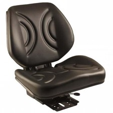 S8302165 Low Back Seat Black Vinyl W Mechanical Suspension - Fits Zetor