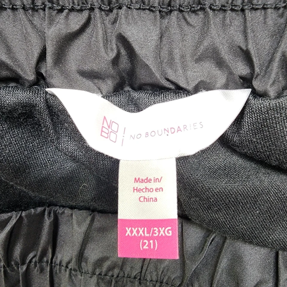 Pantalones No Boundaries Mujer XXXL Negro Rosa Bungee Paracaídas Carga Forrados Pull On Foto 4 de 4