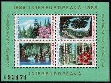Romania 1986 INTEREUROPEANA - Nature Conservation - Flora - S/Sheet - MNH
