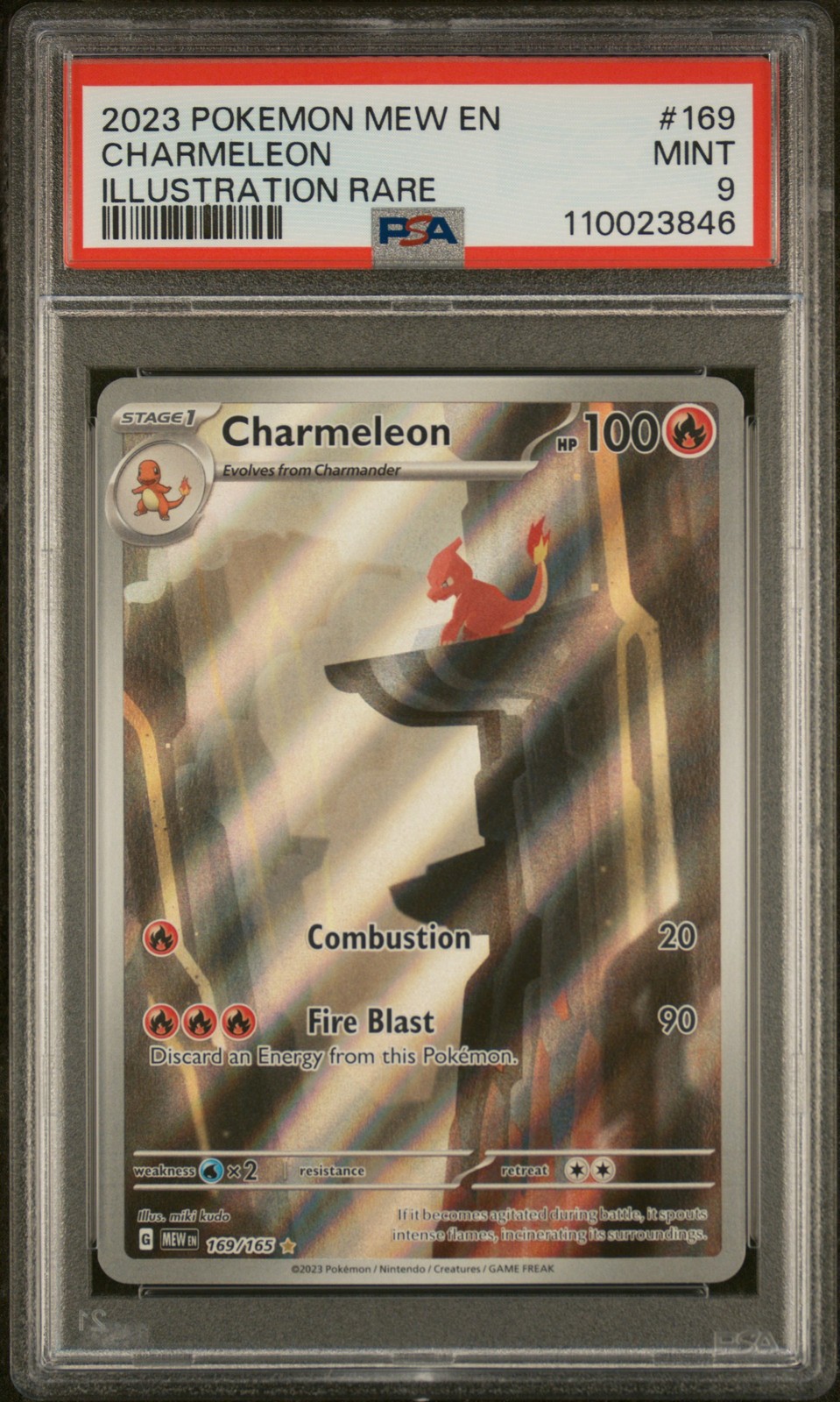 2023 POKEMON MEW EN-151 ILLUSTRATION RARE #169 CHARMELEON PSA 9