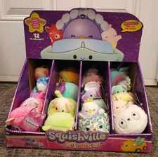 12 Piece Set: Squishville 12 Mini Squishmallows + 12 Vehicle Set in Display R2P2