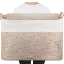 Extra Large Blanket Basket Toy Bin for Kids Cotton Rope Woven Storage for Living