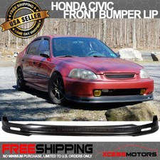 Fits 96-98 Honda Civic Mugen Style Front Bumper Lip Spoiler Unpainted Black Pp Fits 96-98 Honda Civic Mugen Style Front Bumper Lip Spoiler Unpainted Black Pp