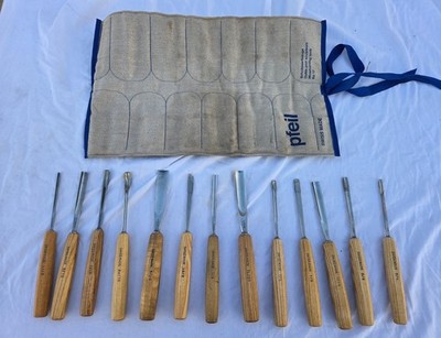 PFEIL ''Swiss Made'' Set OF 13, W/ tool Roll woodcarving tools RO 12