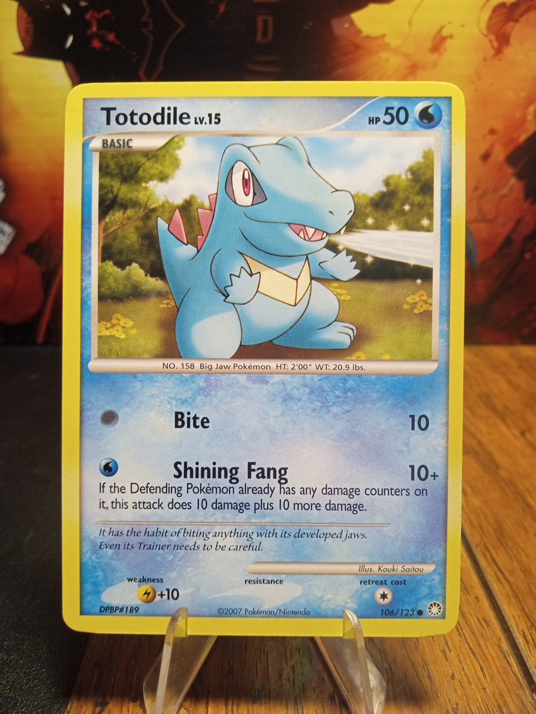 2007 Pokemon Mysterious Treasures Totodile #106 Extremely LP